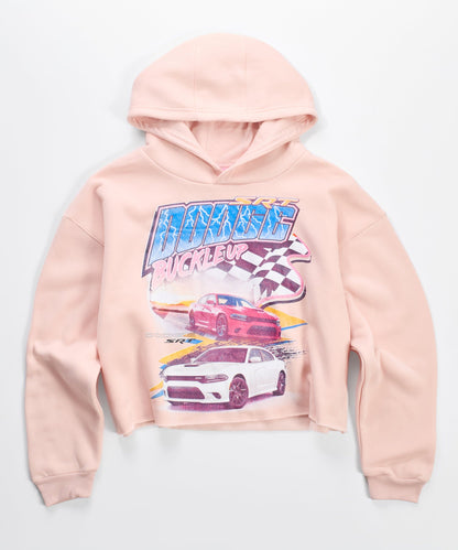 Reason Clothing Signature Womens Dodge Buckle Up Crop Hoodie