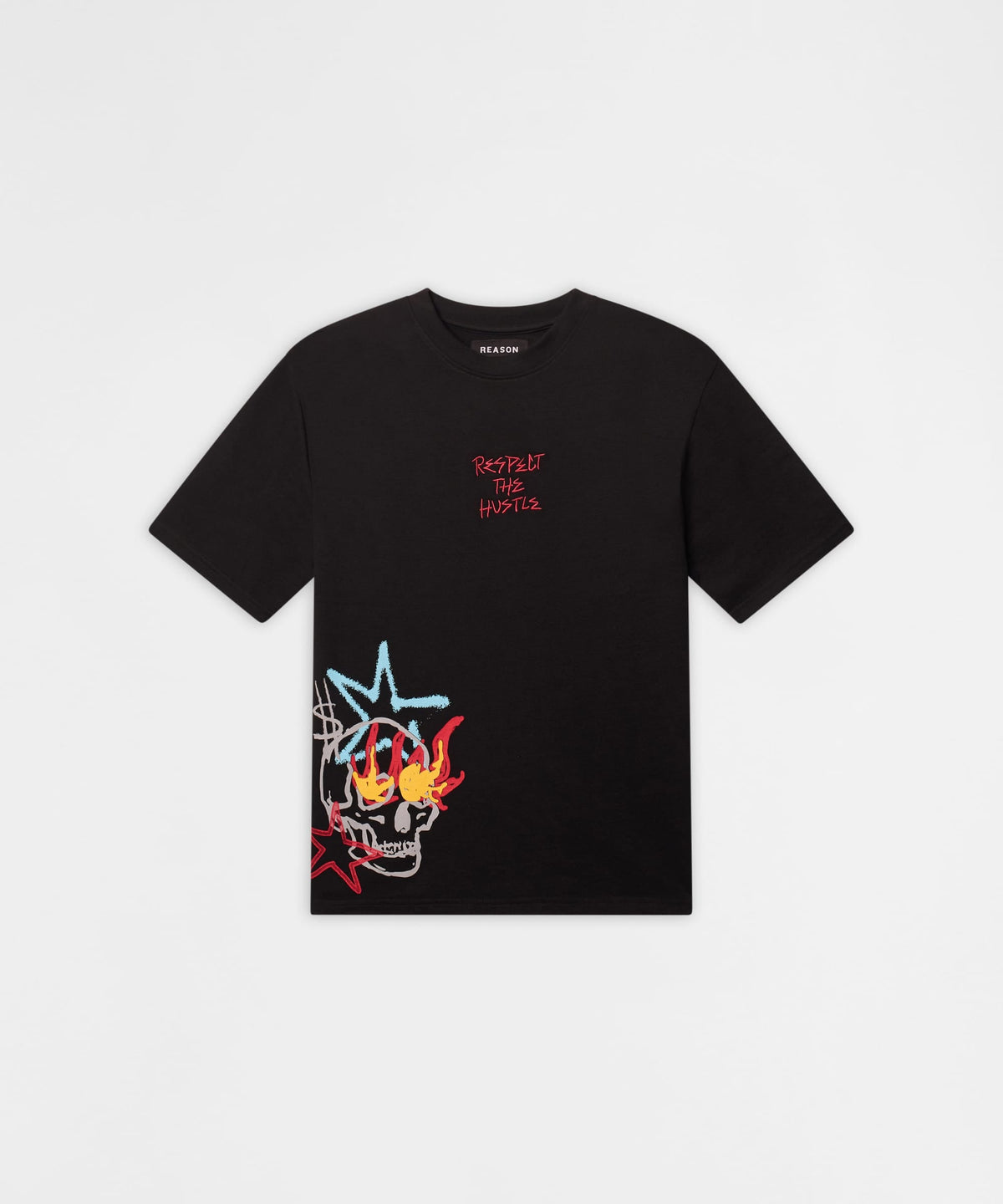 Reason Clothing Special Offer Plus Size Trust Embroidered Tee - Black