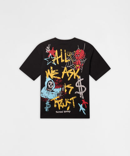 Reason Clothing Special Offer Plus Size Trust Embroidered Tee - Black