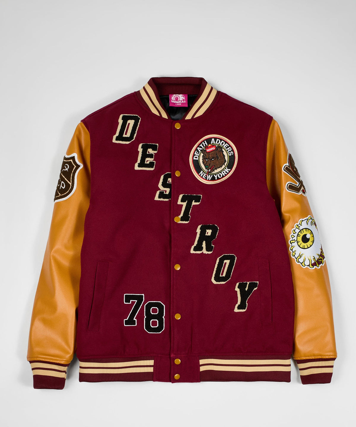 Reason Clothing Customer Favorite Destroy Varsity Jacket
