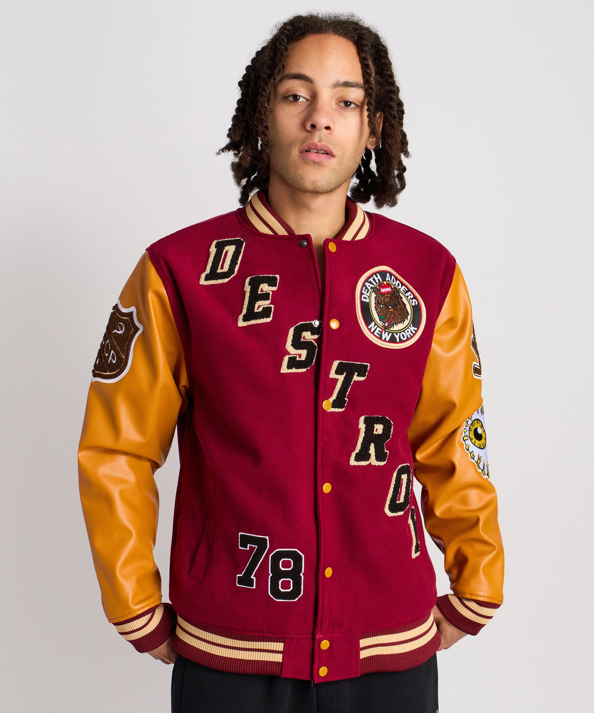 Reason Clothing Customer Favorite Destroy Varsity Jacket