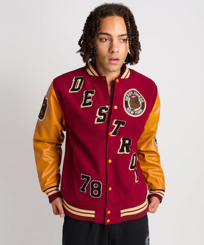 Reason Clothing Customer Favorite Destroy Varsity Jacket
