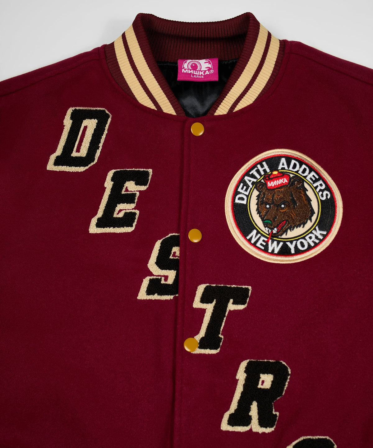 Reason Clothing Customer Favorite Destroy Varsity Jacket