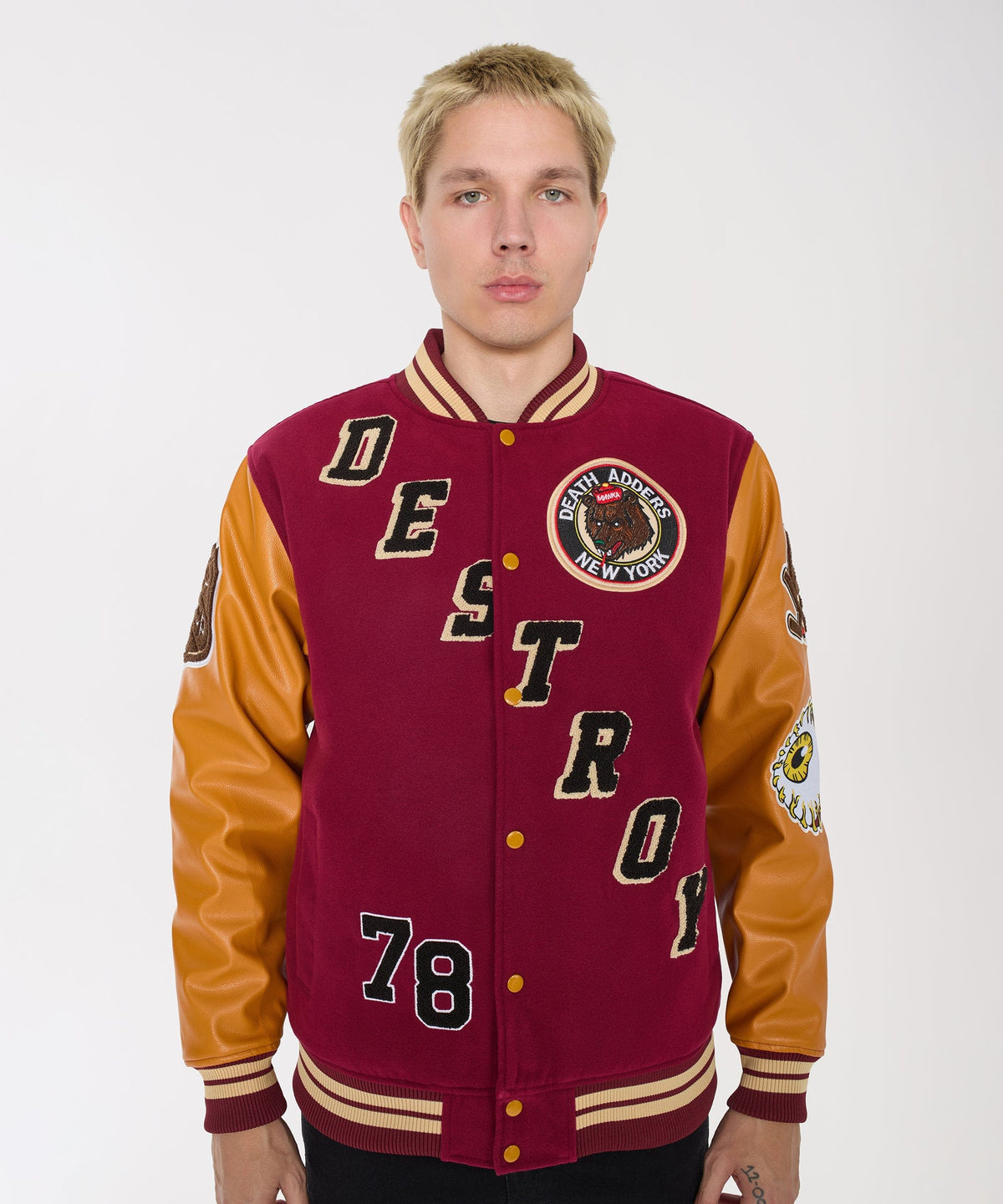 Reason Clothing Customer Favorite Destroy Varsity Jacket