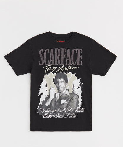 Reason Clothing Latest Scarface Tony Rhinestones Tee - Black