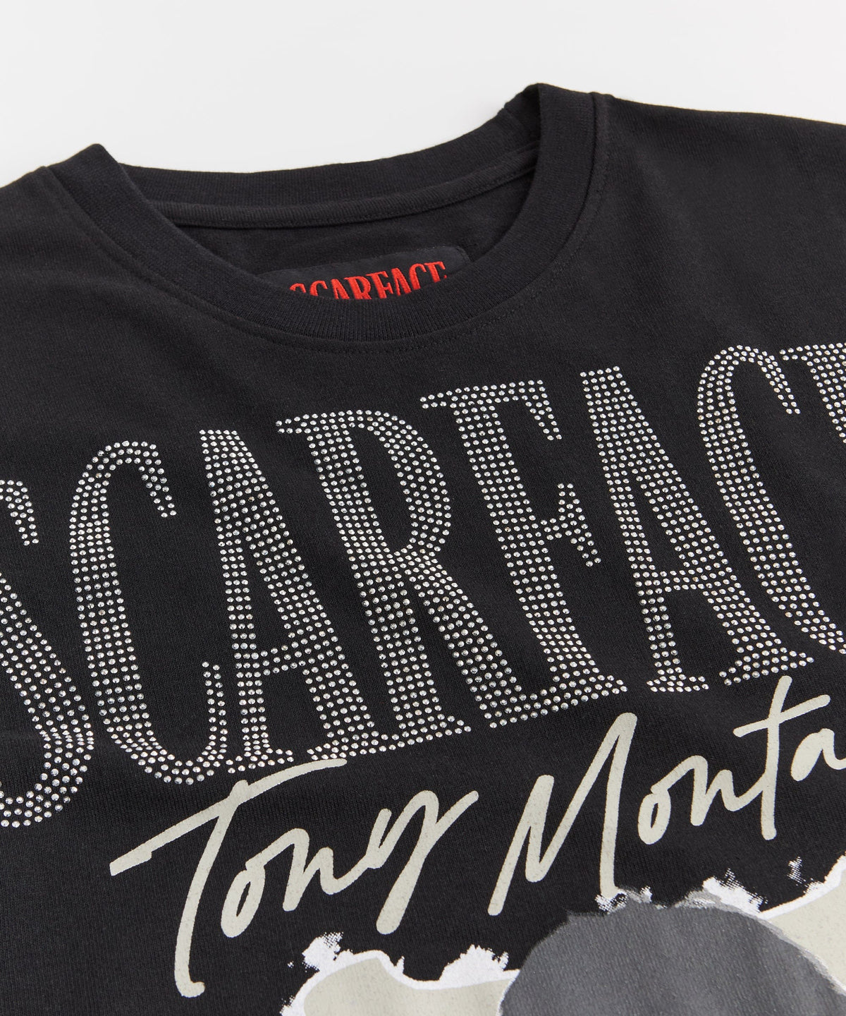 Reason Clothing Latest Scarface Tony Rhinestones Tee - Black