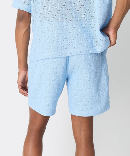Reason Clothing Great Value Diamond Plate Towel Short - Light Blue