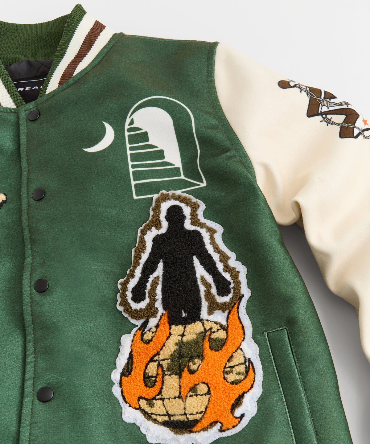 Reason Clothing Great Value Rise Above Varsity Jacket - Green