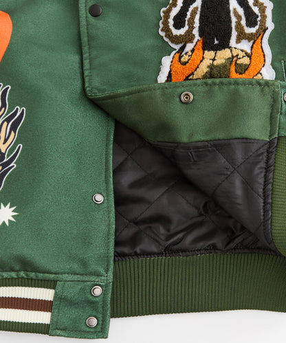 Reason Clothing Great Value Rise Above Varsity Jacket - Green