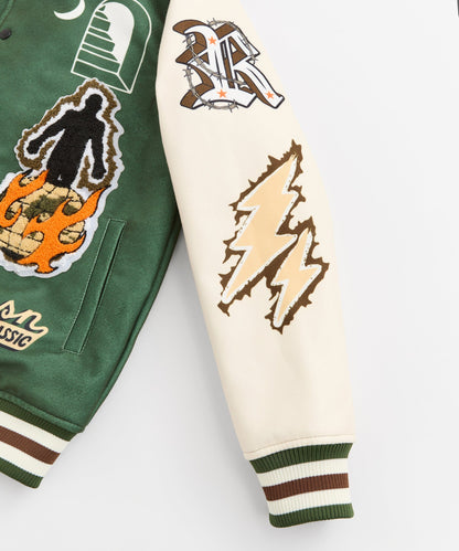 Reason Clothing Great Value Rise Above Varsity Jacket - Green
