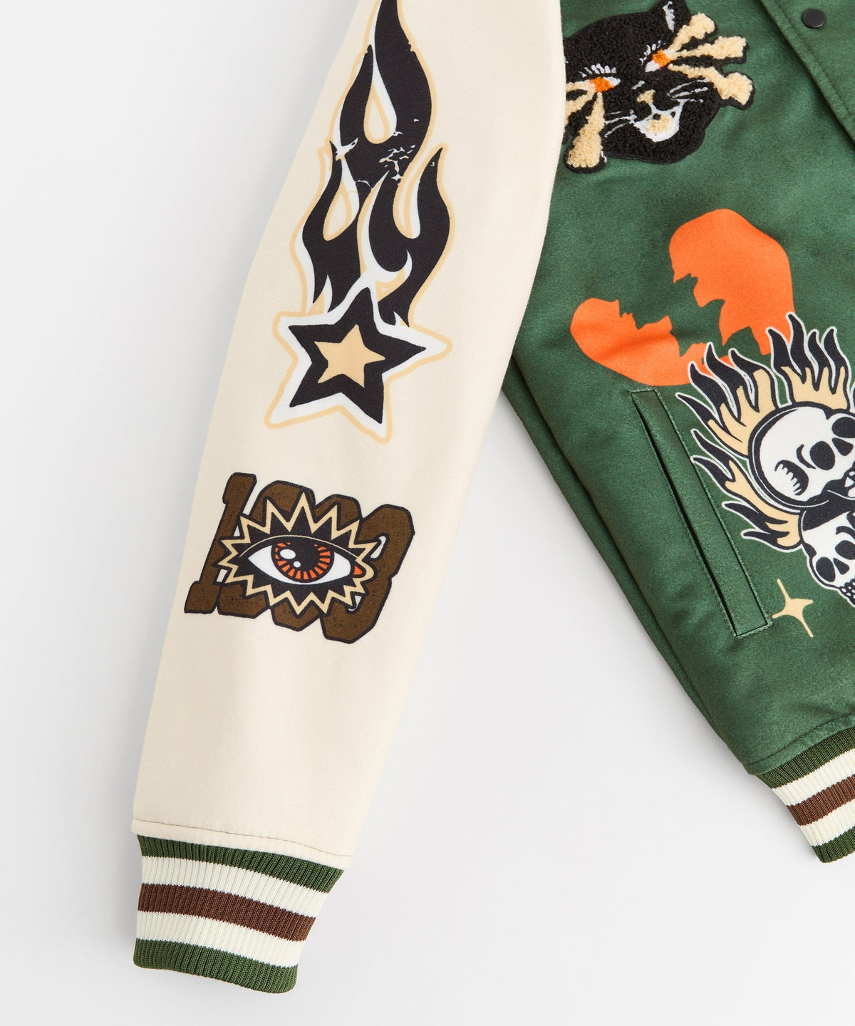 Reason Clothing Great Value Rise Above Varsity Jacket - Green