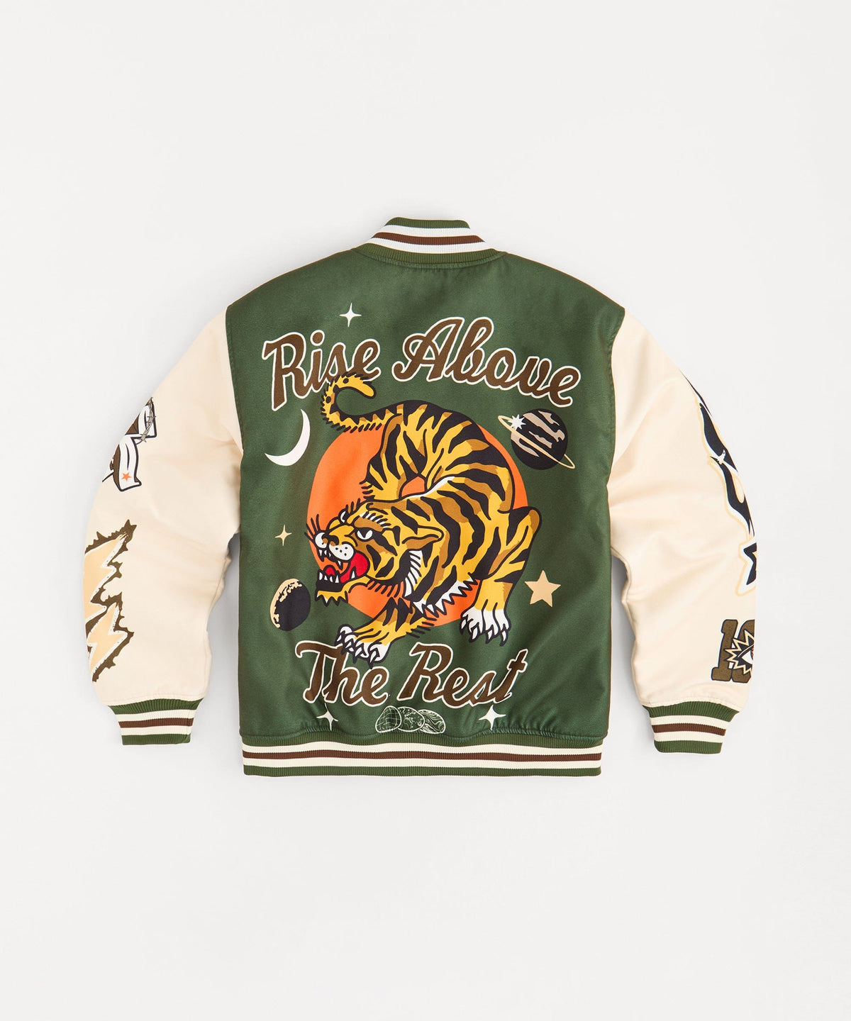 Reason Clothing Great Value Rise Above Varsity Jacket - Green