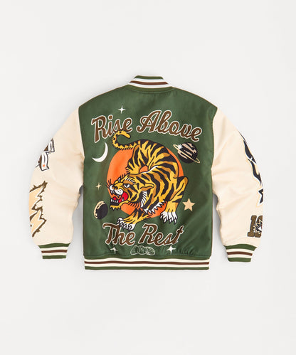 Reason Clothing Great Value Rise Above Varsity Jacket - Green