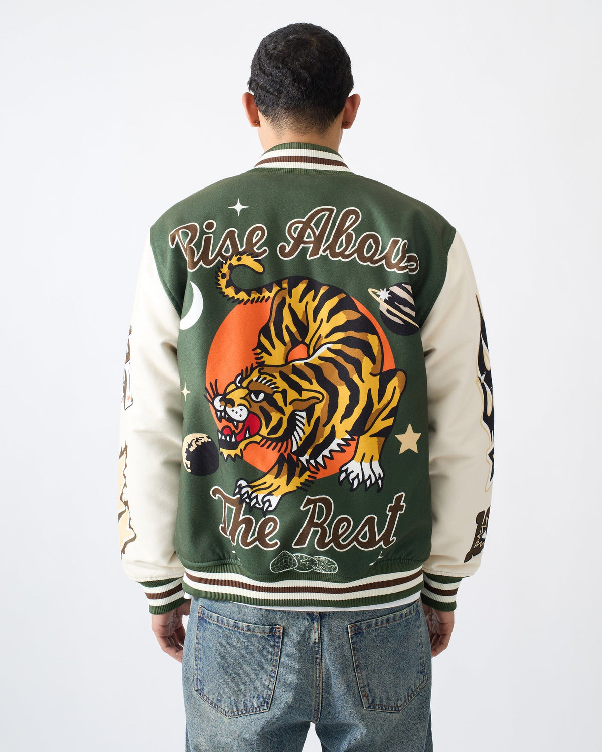 Reason Clothing Great Value Rise Above Varsity Jacket - Green