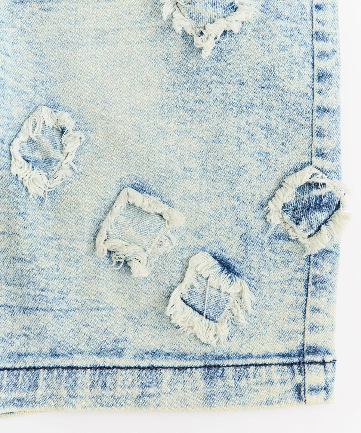 Reason Clothing Signature Destroyed Denim Shorts - Dark Blue