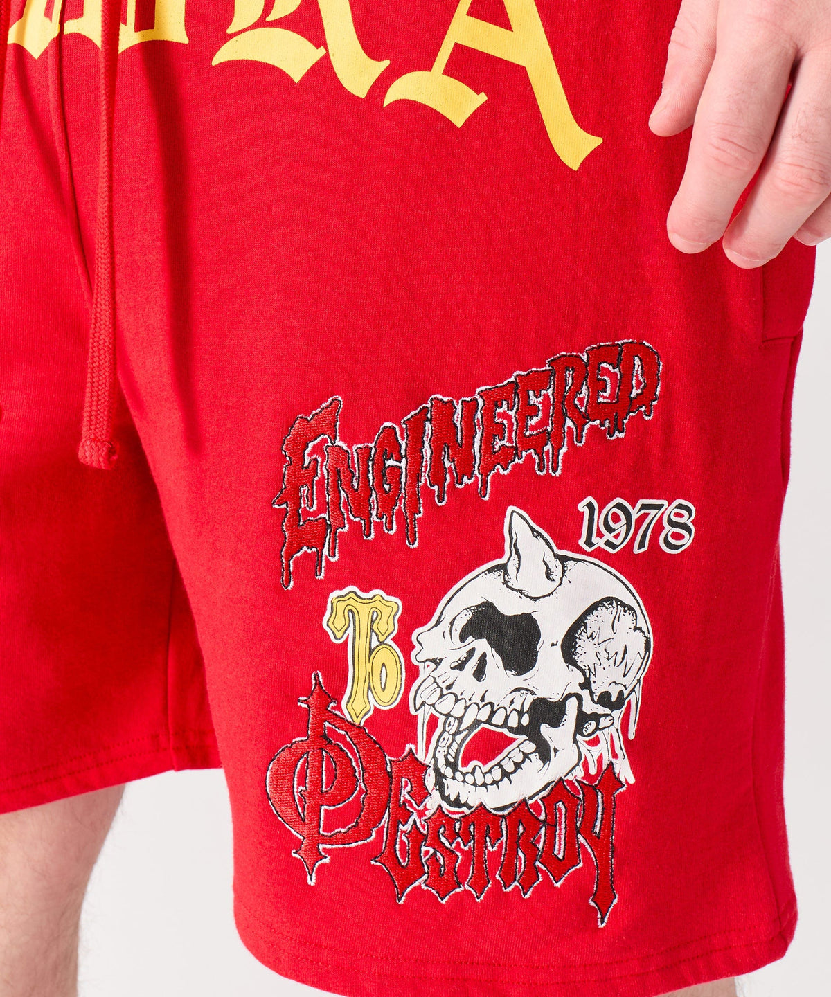 Reason Clothing Smart Buy Mishka Old English Fleece Shorts - Red