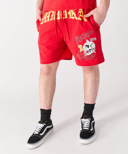 Reason Clothing Smart Buy Mishka Old English Fleece Shorts - Red