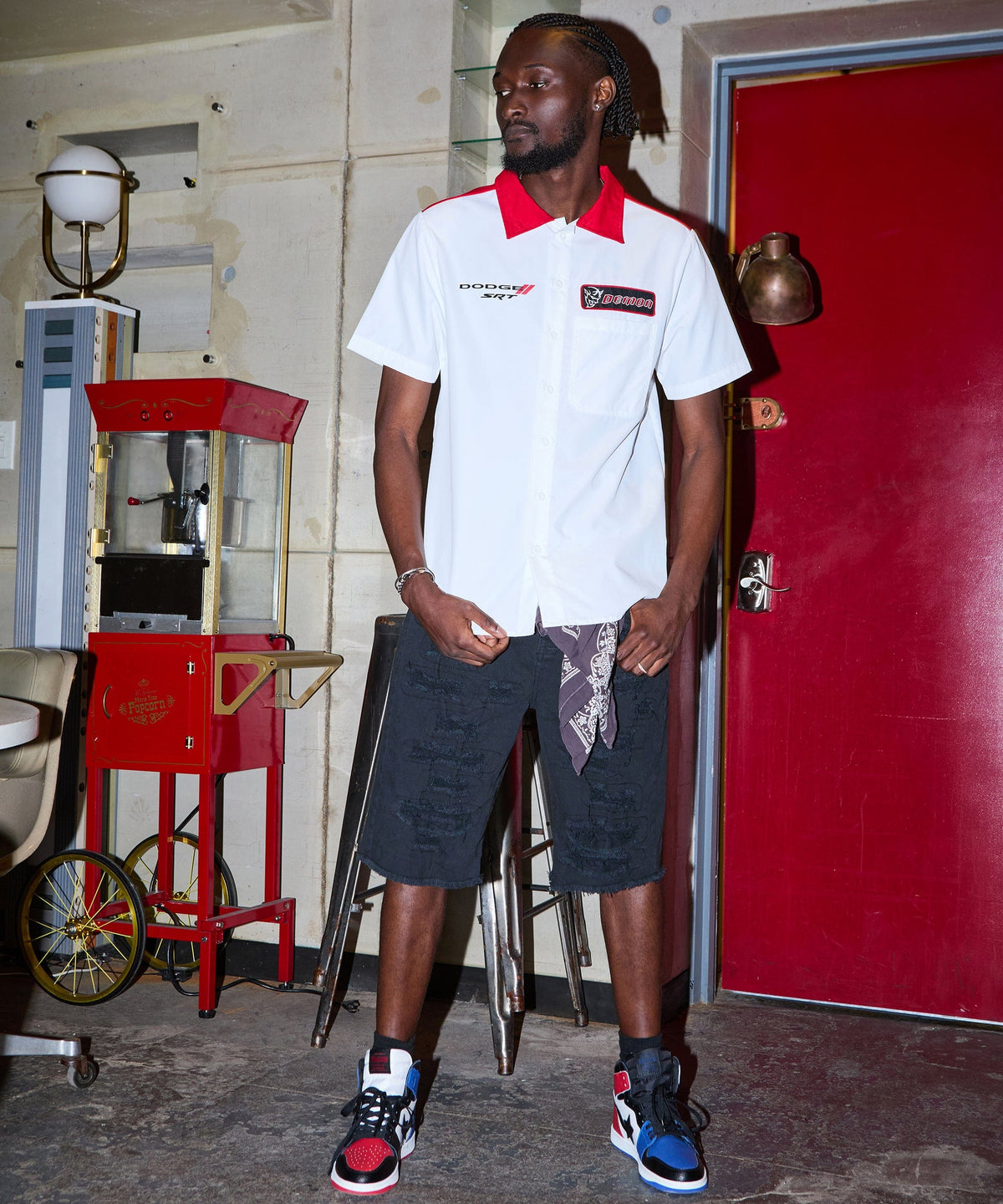 Reason Clothing Featured Destroyed Denim Shorts