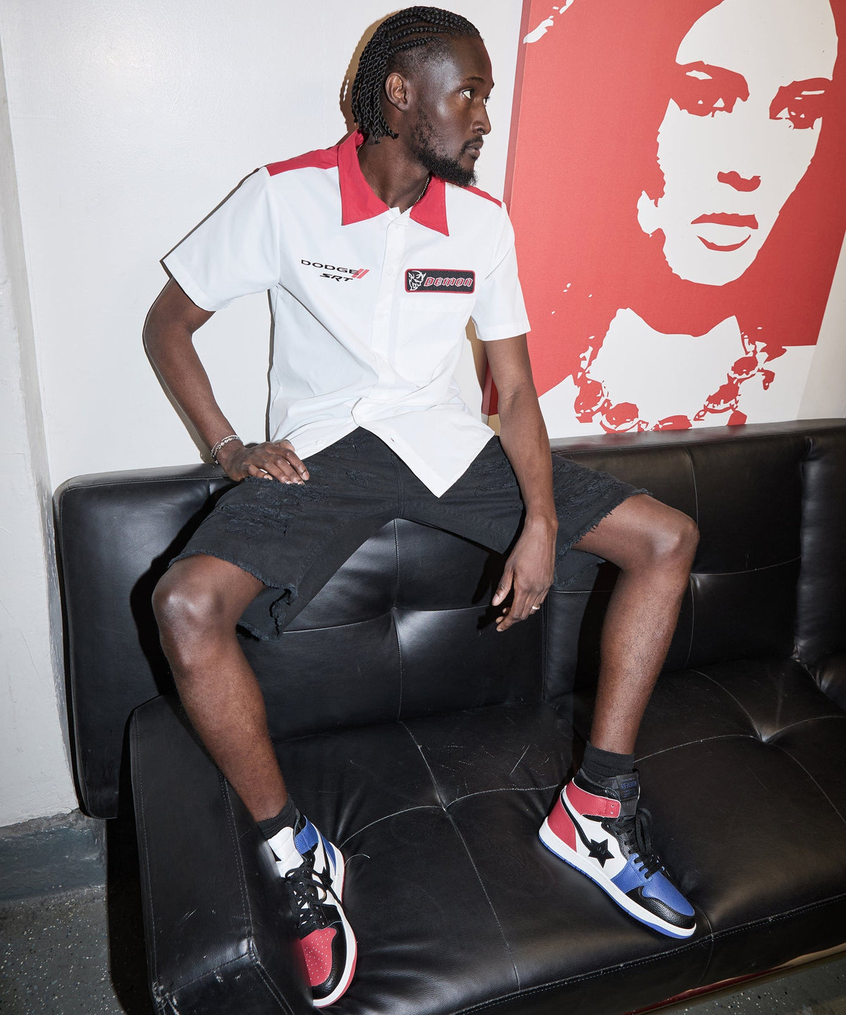 Reason Clothing Featured Destroyed Denim Shorts