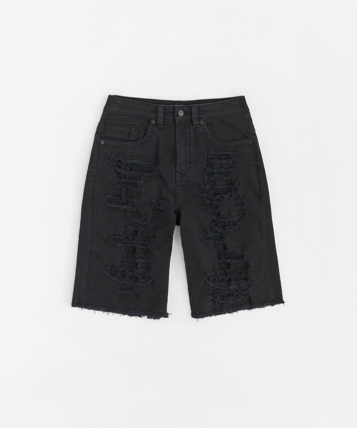 Reason Clothing Featured Destroyed Denim Shorts