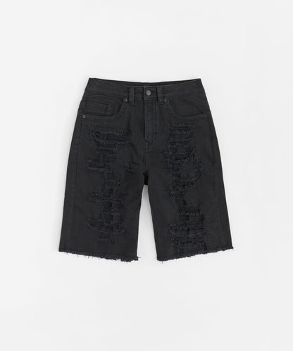 Reason Clothing Featured Destroyed Denim Shorts