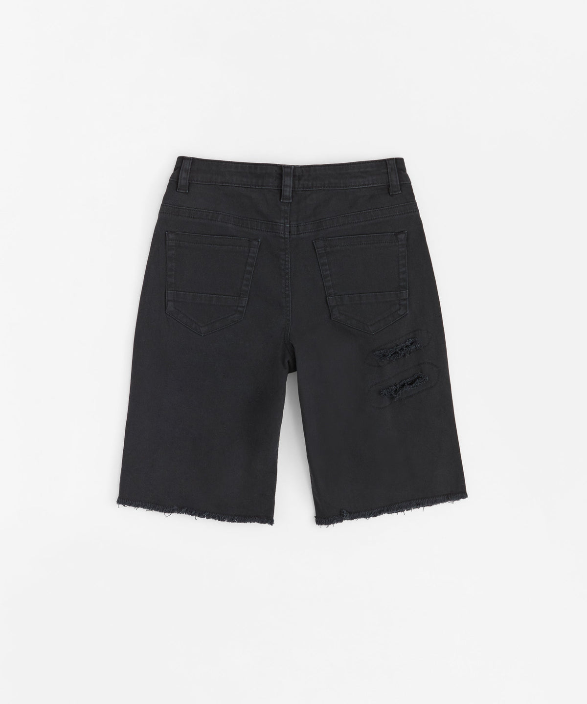 Reason Clothing Featured Destroyed Denim Shorts
