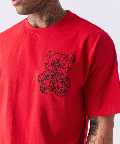 Reason Clothing Top Pick Teddy Embroidered Tee - Red