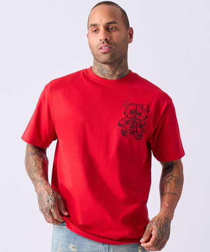 Reason Clothing Top Pick Teddy Embroidered Tee - Red