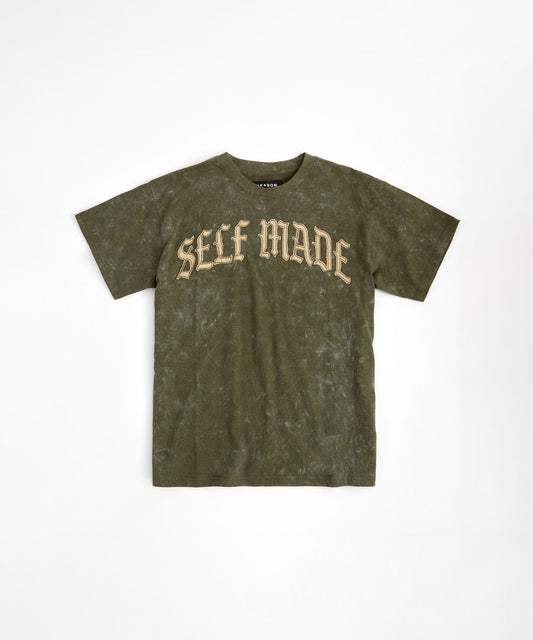 Reason Clothing Best Price Plus Size Self Made Self Paid Shorts Sleeve Tee - Olive Green