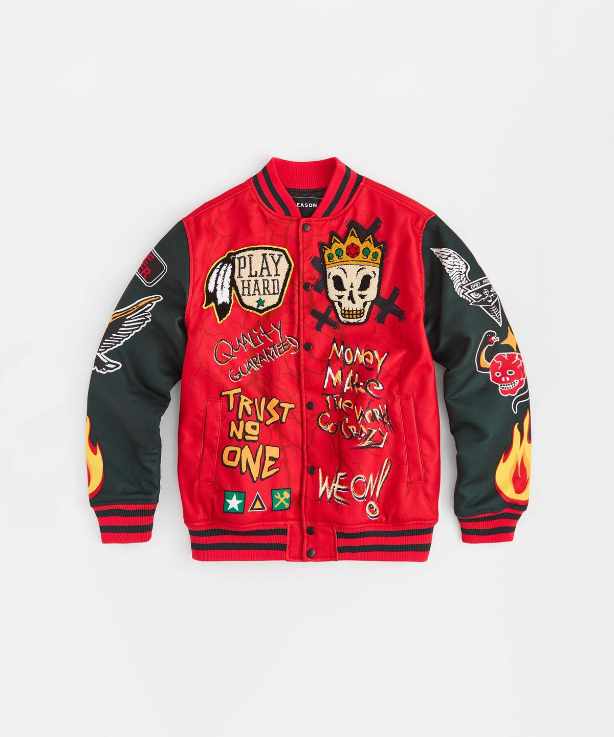 Reason Clothing Sale Work Hard Varsity Jacket