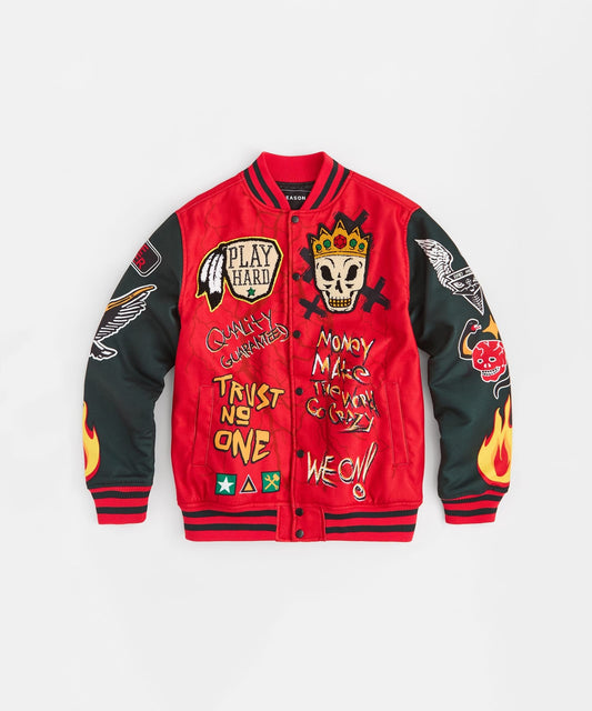 Reason Clothing Sale Work Hard Varsity Jacket