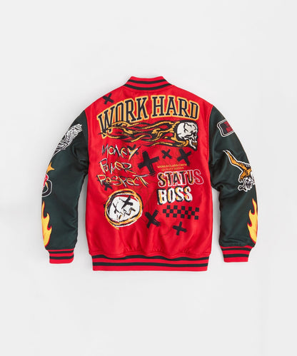 Reason Clothing Sale Work Hard Varsity Jacket