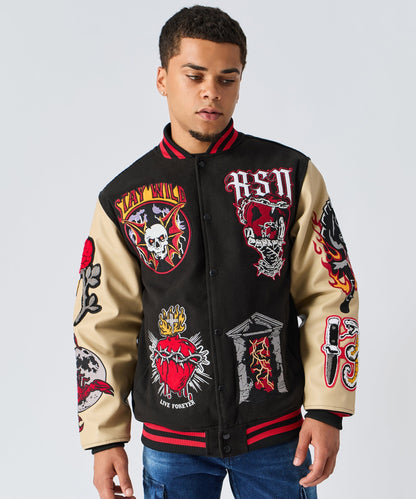 Reason Clothing New Mercy Varsity Jacket Pu