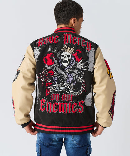 Reason Clothing New Mercy Varsity Jacket Pu