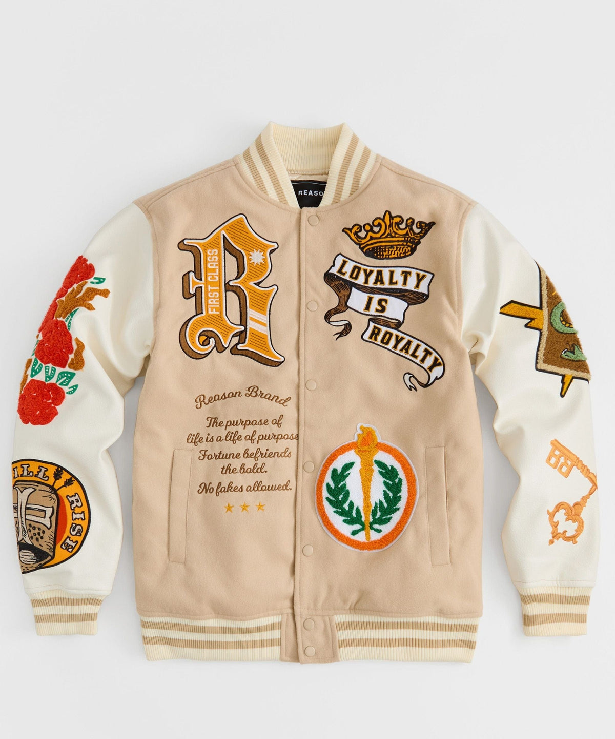 Reason Clothing Discount Loyalty Varsity Jacket Pu