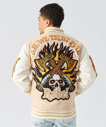 Reason Clothing Discount Loyalty Varsity Jacket Pu