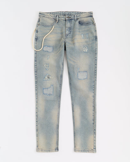 Reason Clothing Quality Pearls Chain Denim