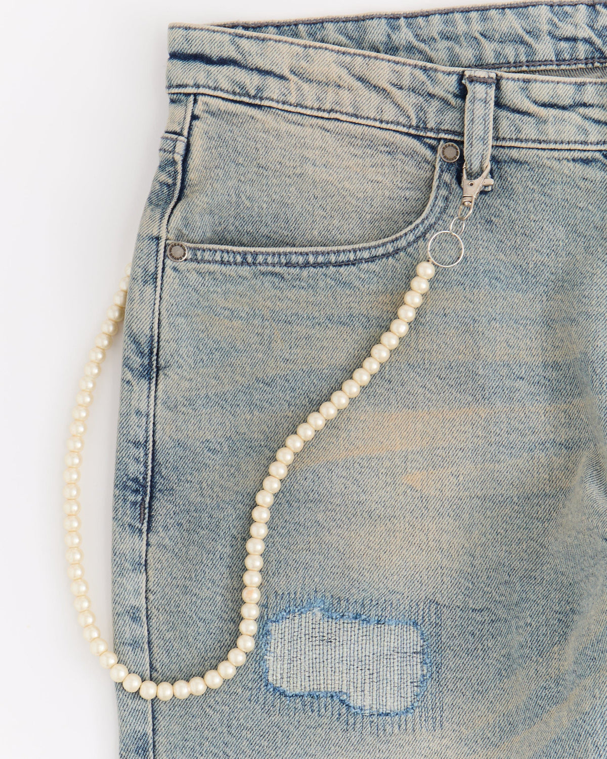 Reason Clothing Quality Pearls Chain Denim