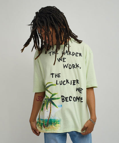 Reason Clothing Recommended Luckier We Become Box Tee - Olive Green