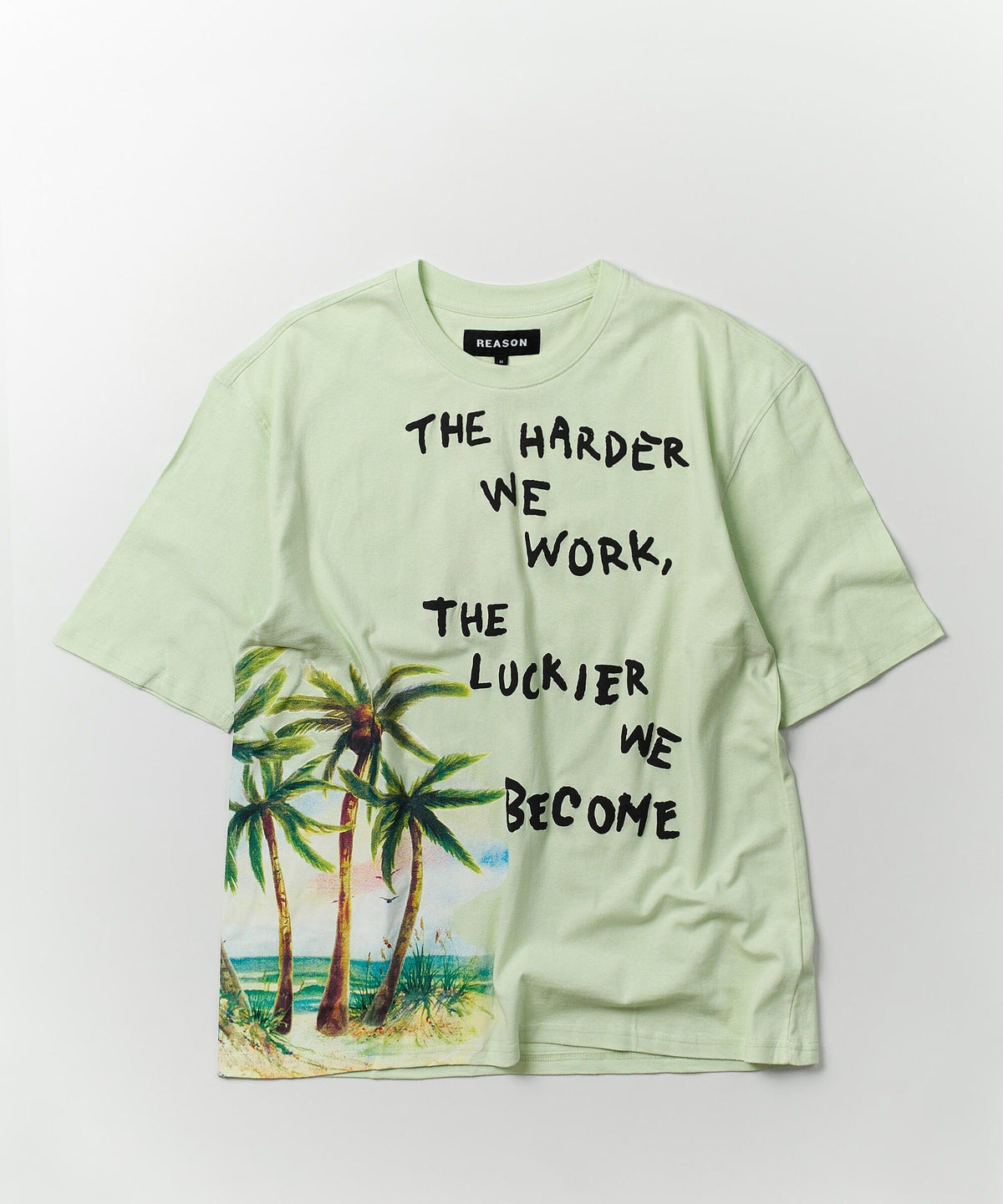 Reason Clothing Recommended Luckier We Become Box Tee - Olive Green
