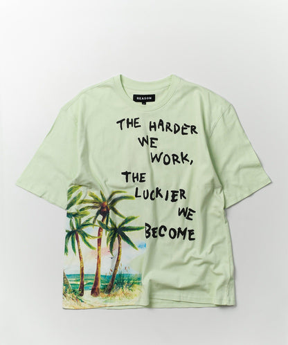 Reason Clothing Recommended Luckier We Become Box Tee - Olive Green