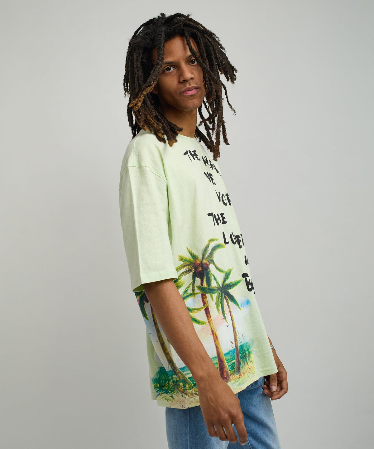 Reason Clothing Recommended Luckier We Become Box Tee - Olive Green