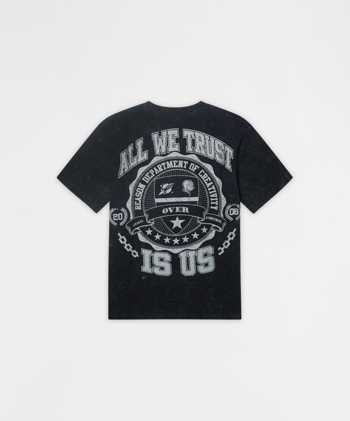 Reason Clothing Best Seller Born Real Embroidered Short Sleeve Tee - Washed Black