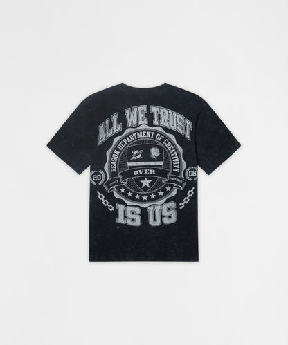 Reason Clothing Best Seller Born Real Embroidered Short Sleeve Tee - Washed Black