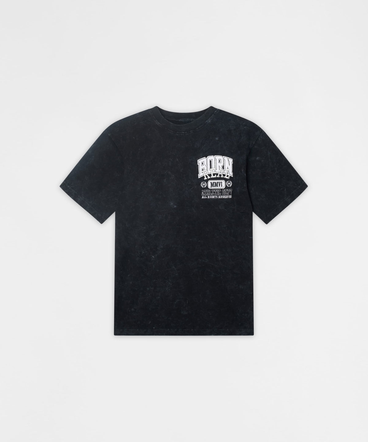 Reason Clothing Best Seller Born Real Embroidered Short Sleeve Tee - Washed Black