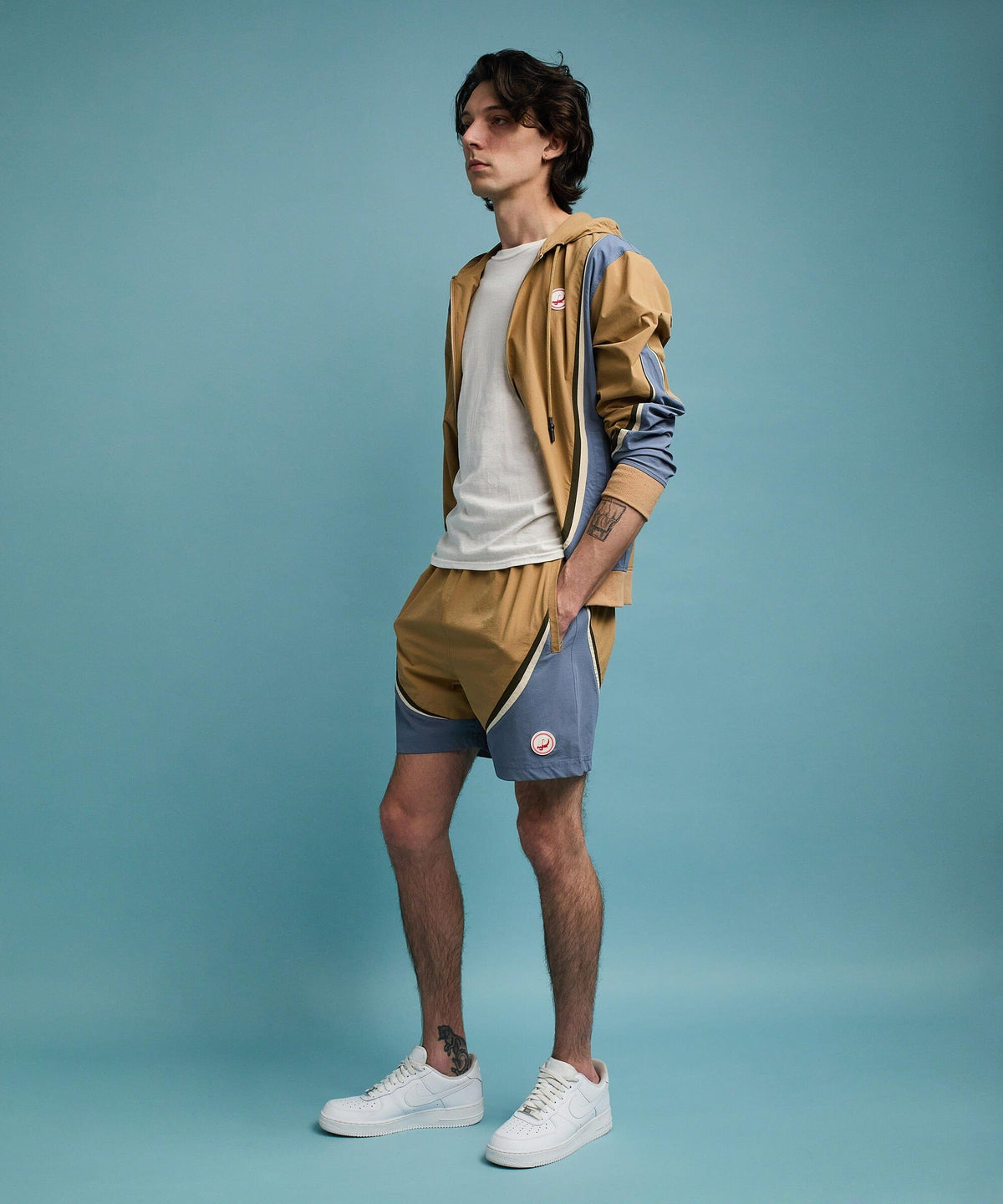 Reason Clothing New Tiebreaker ZIP Up Hoodie - Khaki