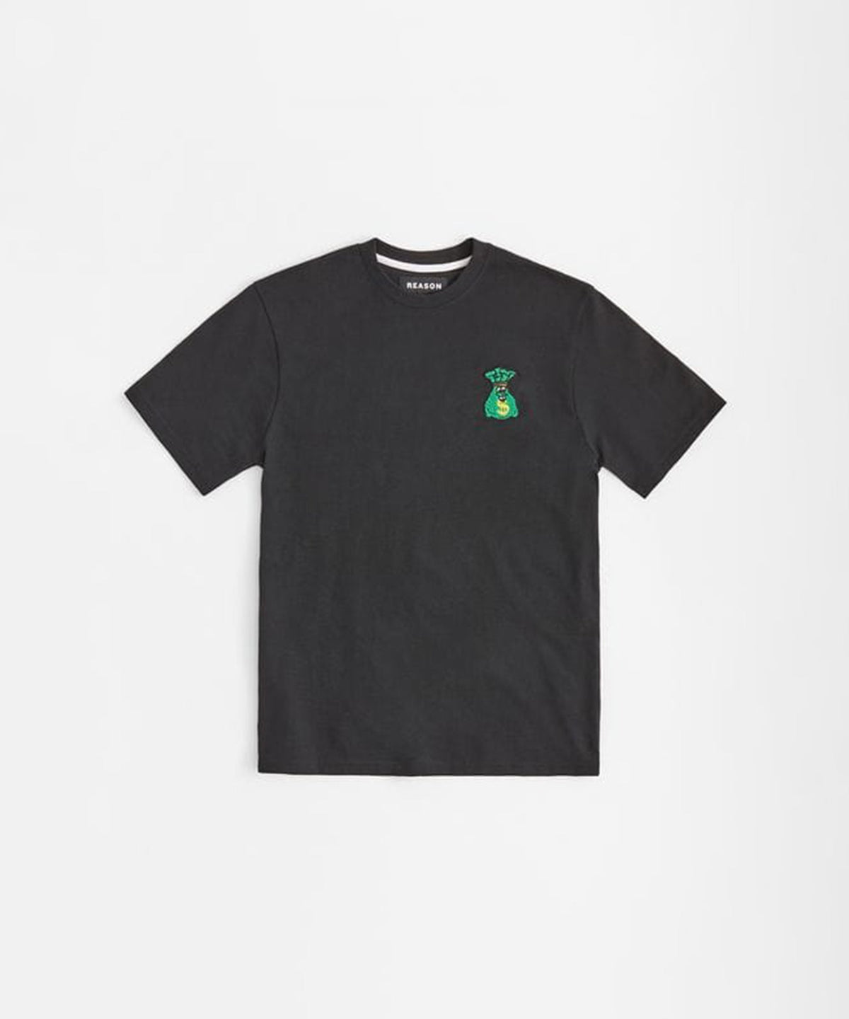 Reason Clothing Top Pick Money Bags Embroidered Short Sleeve Tee - Black