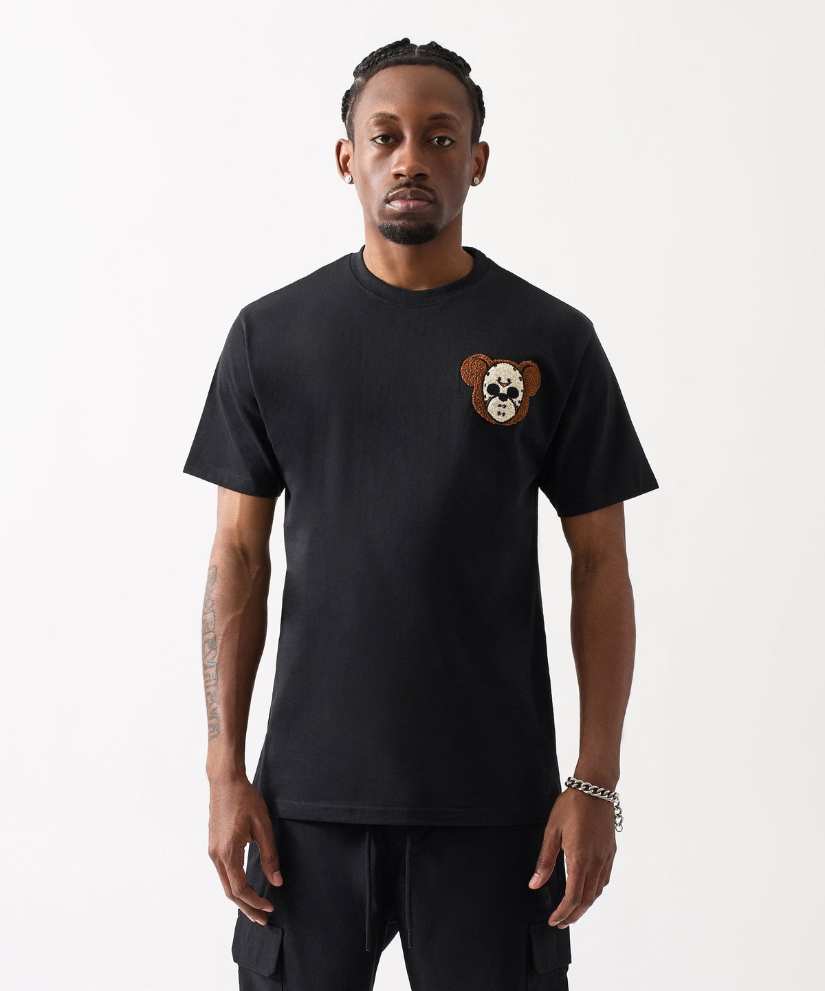 Reason Clothing Special Offer Chest Hit Embroidered Tee - Black