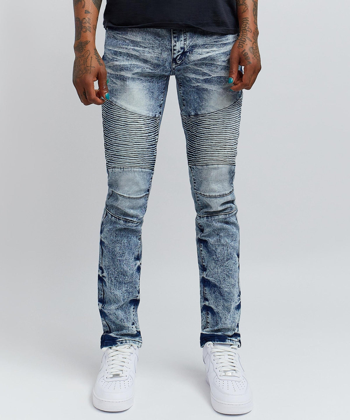 Reason Clothing Value Plus Size Wright Denim Jeans - Blue