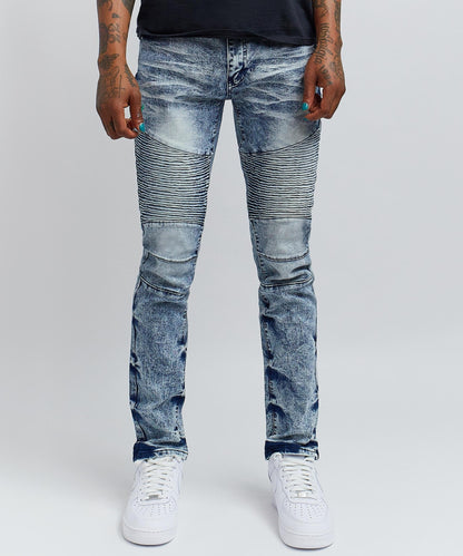 Reason Clothing Value Plus Size Wright Denim Jeans - Blue